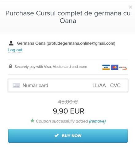 Adaugă cupon de reducere